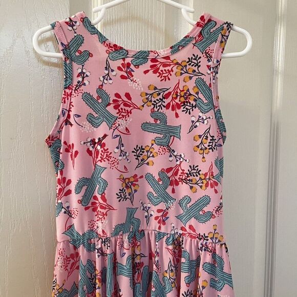 Dot Dot Smile Pink Floral Cactus Twirl Tank Dress Girls Size 5/6 - Picture 8 of 10